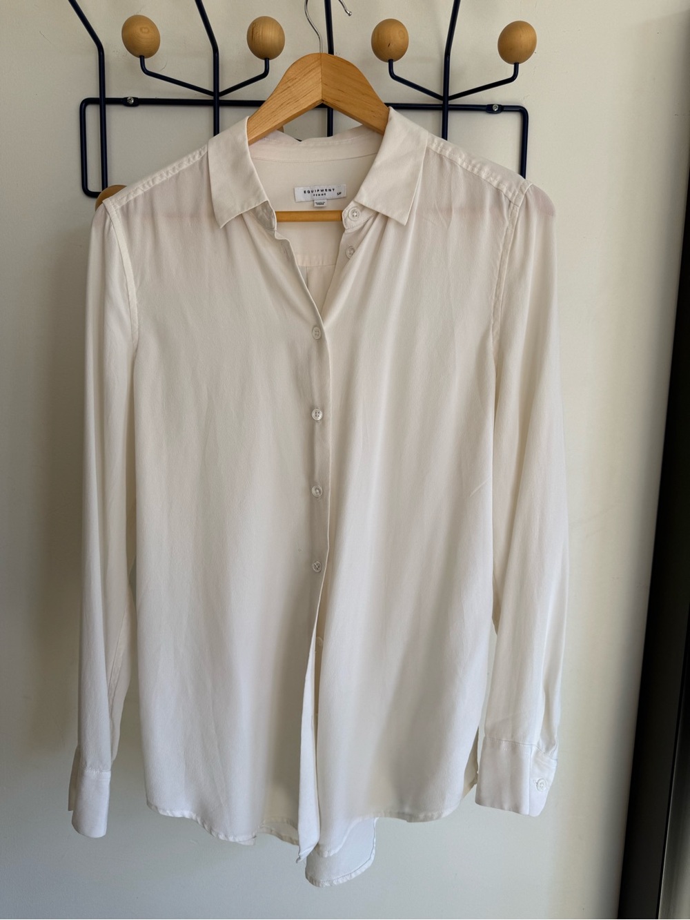 Equipment Ivory Button-Down Silk Blouse
